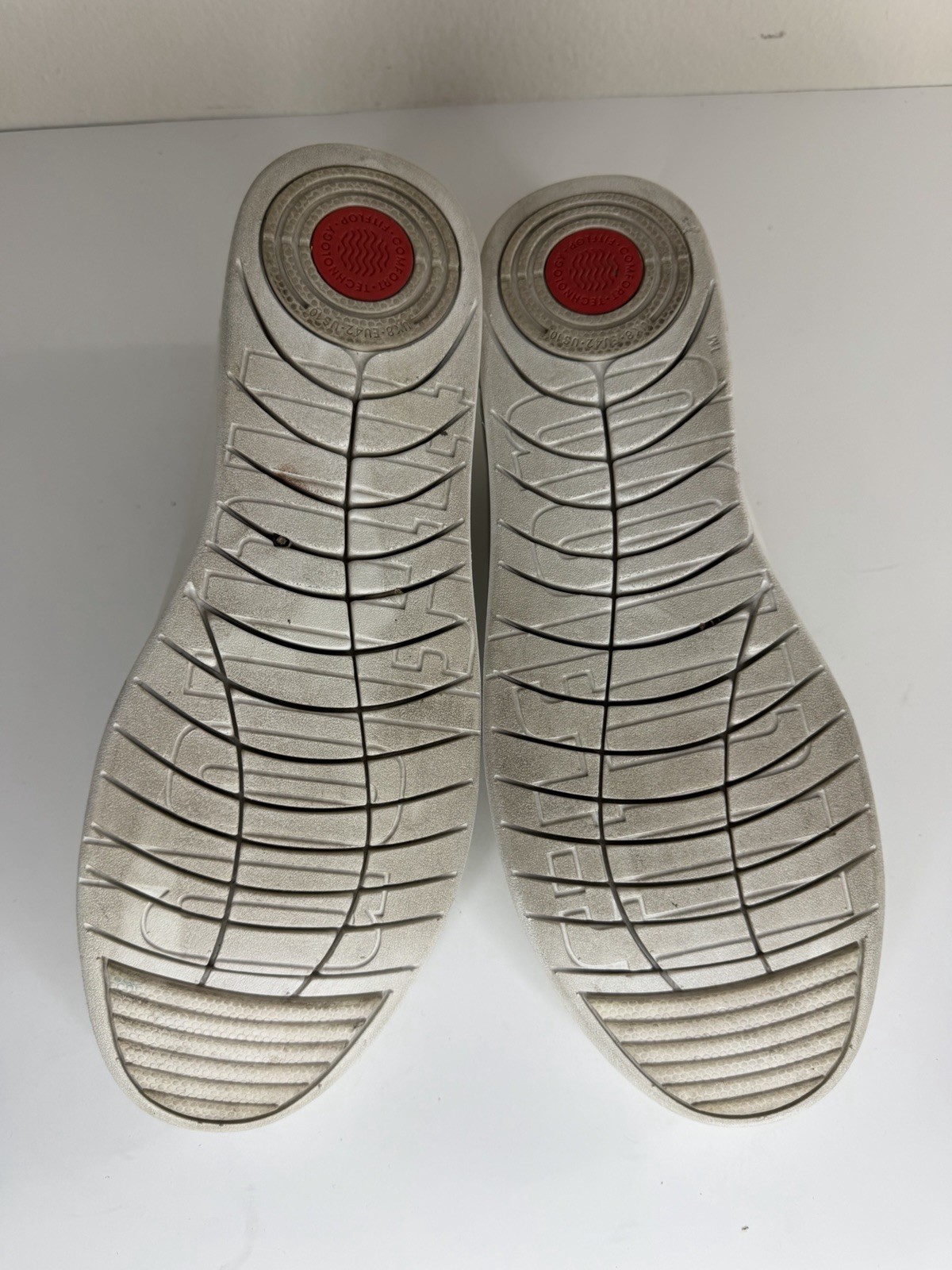 Fitflop Shoes Loafers White Leather Women Size 42 US 10 Comfort Walking Casual