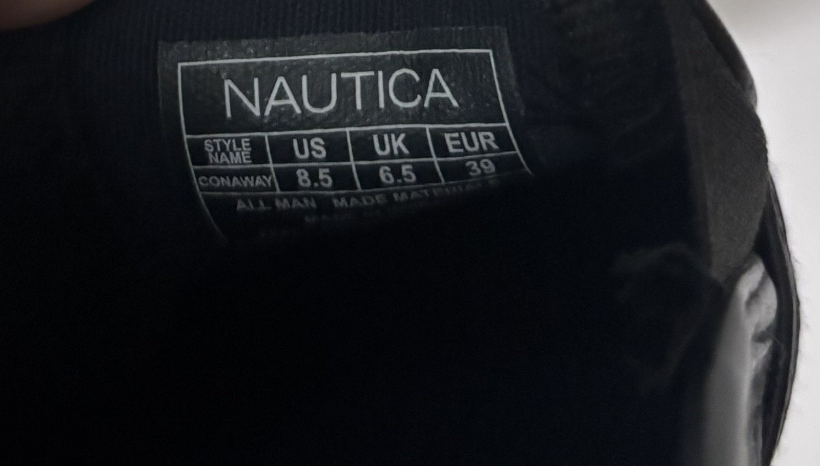 Nautica Conaway, Women’s Slip On Boat Shoe, Black, SZ 8.5