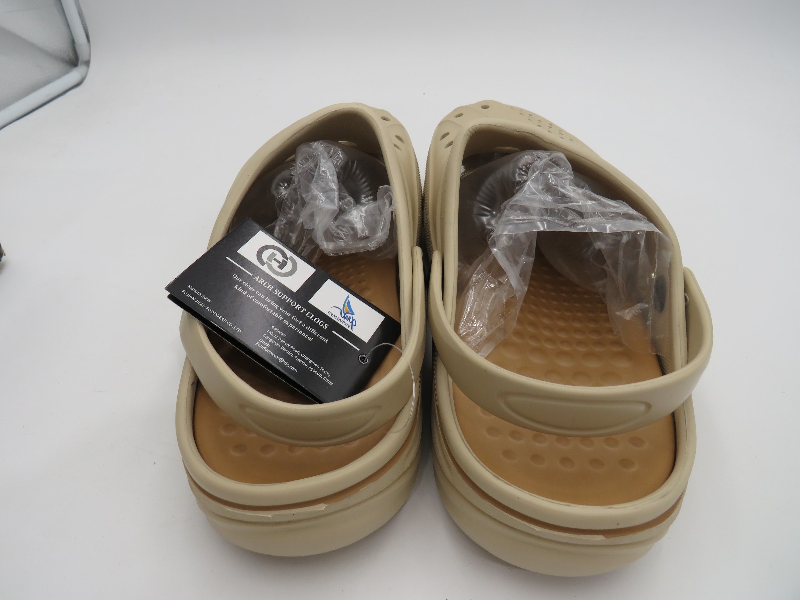 INMINPIN Women Men Orthopedic Clogs Arch Support Pure Beige Size 12.5-13.5 NEW