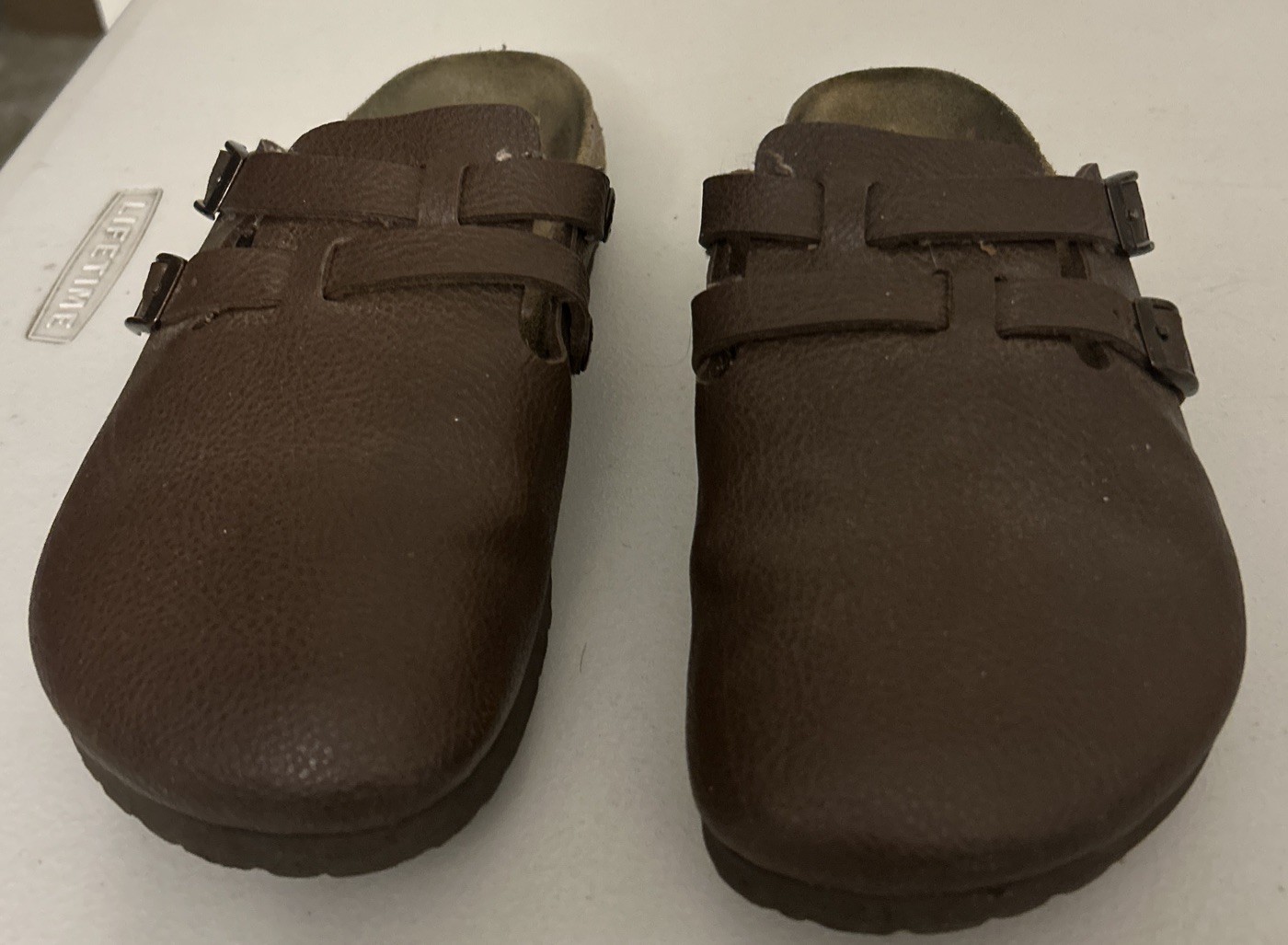 Birkenstock Birki’s Brown Leather Slip On Clog Mules 250 39, US Size L8 M6