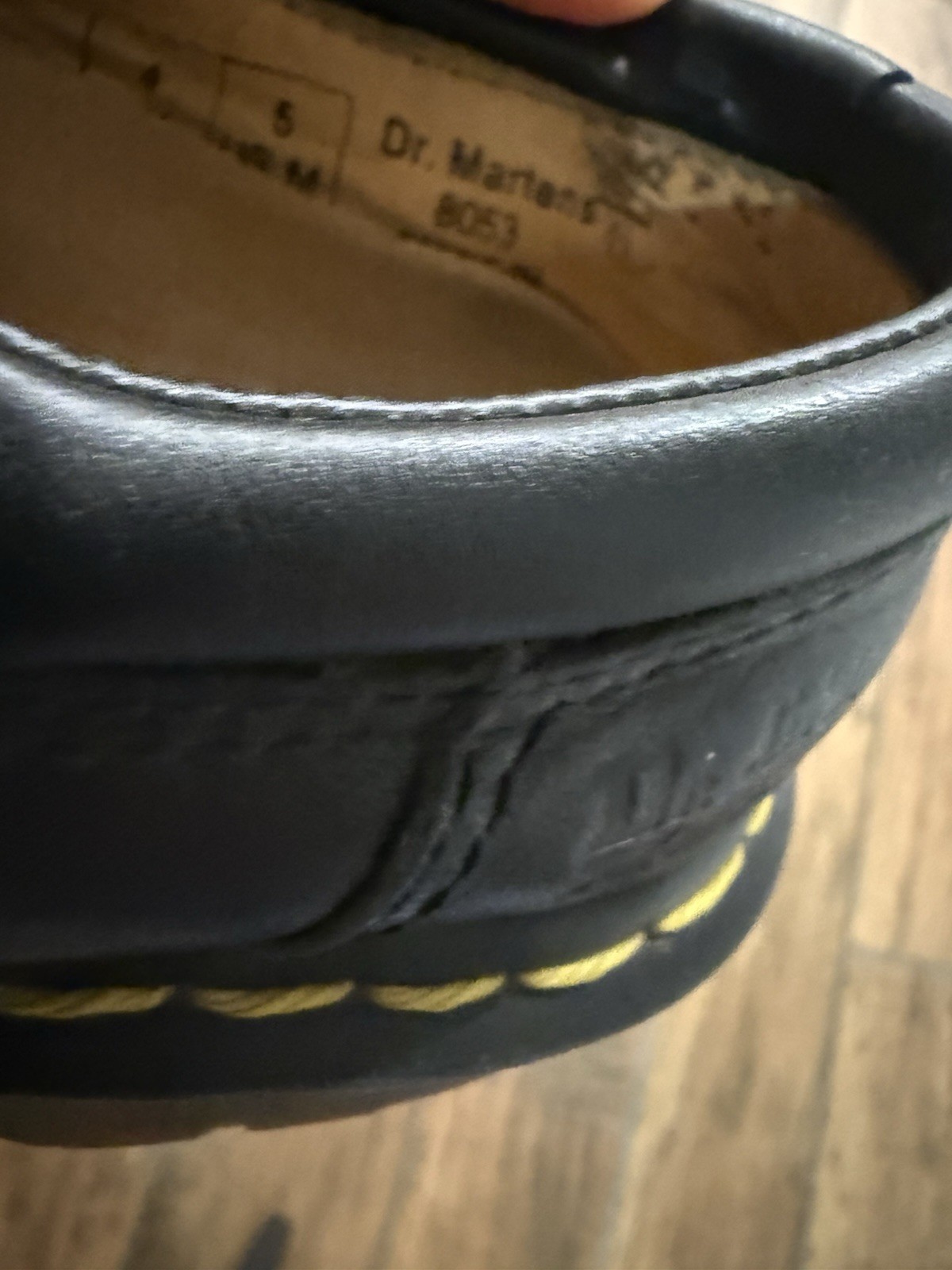 Dr Doc Martens Chunky Oxford Shoes Men 5 Women 6 Black Leather Lace Up 8053 Quad