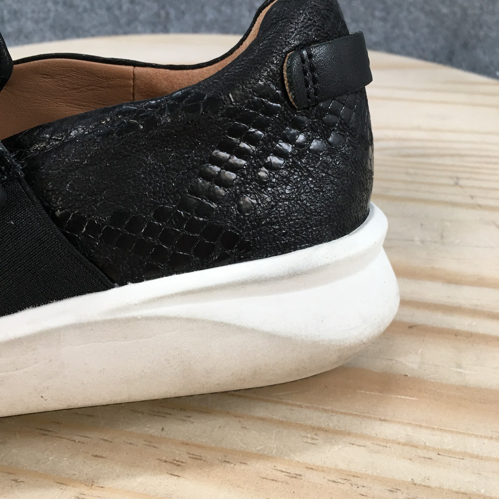Clarks Unstructured Rio Strap Shoes Womens 8.5 Wide Slip On Wedge Black 26162445