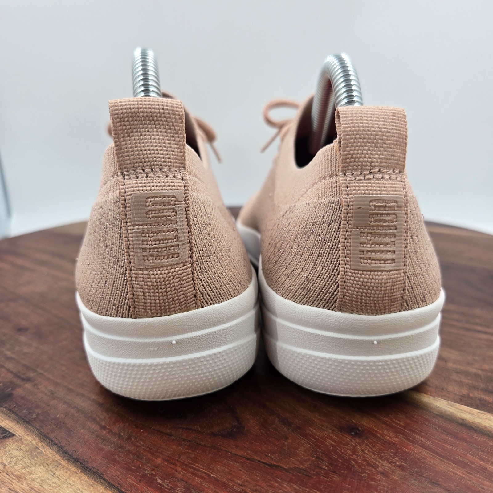 FitFlop F-Sporty Uberknit Shoes Women’s 8 Pink Knit Comfort Lace Up Sneakers