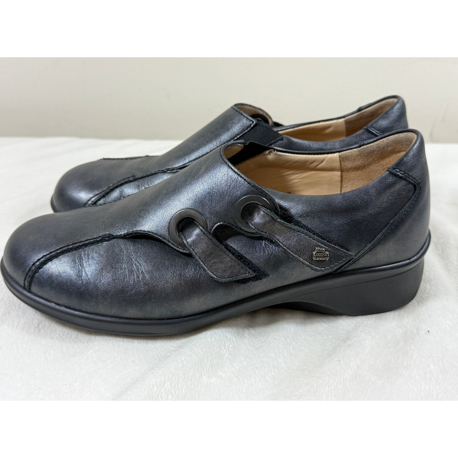 Finn Comfort Women 6.5 Black Leather Mary Jane Comfort Shoes Germany