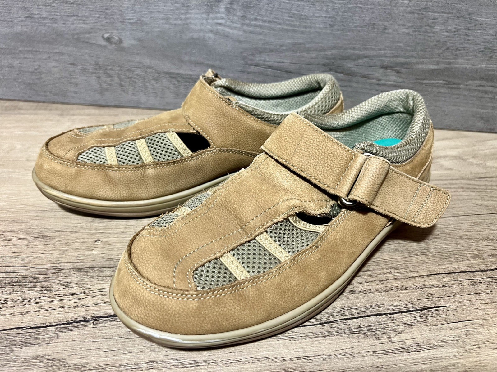 Orthofeet Sarasota 872 Beach Tan Comfort Walking Shoes Women’s 9.5 Wide