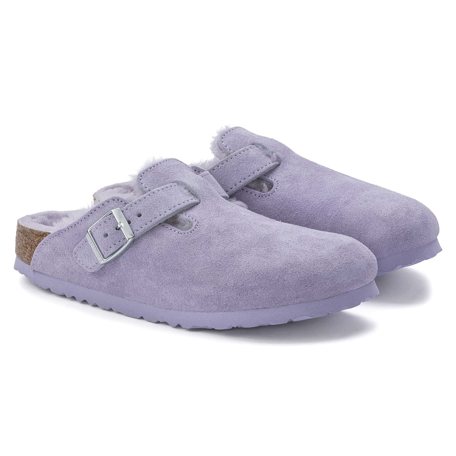 Birkenstock Boston Vl Shearling Women’s Purple Fog Clogs NW/OB 7N (38 EU)