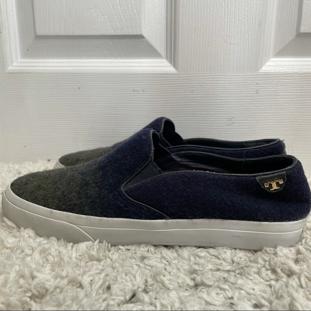 Tory Burch Rudi Ombré Wool Tweed Slip On Sneakers