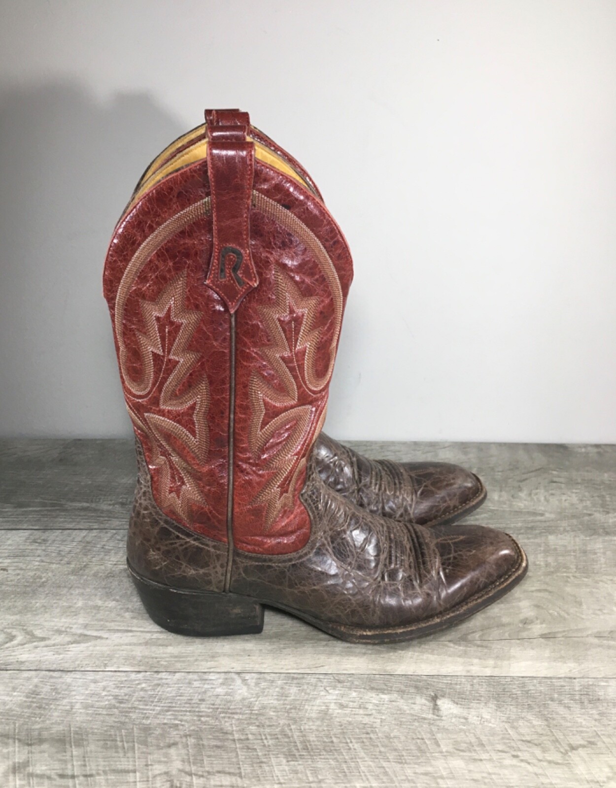 Rod Patrick Bootmakers Cowboy Western Leather Pull On 2-Tone Womens Boots Size 8