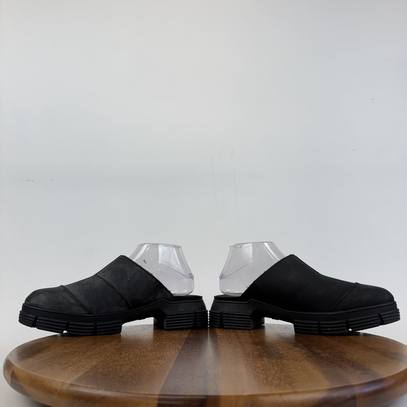 New Womens Ganni Recycled Rubber Blend City Black Platform Mules Size EU 40 NWOB
