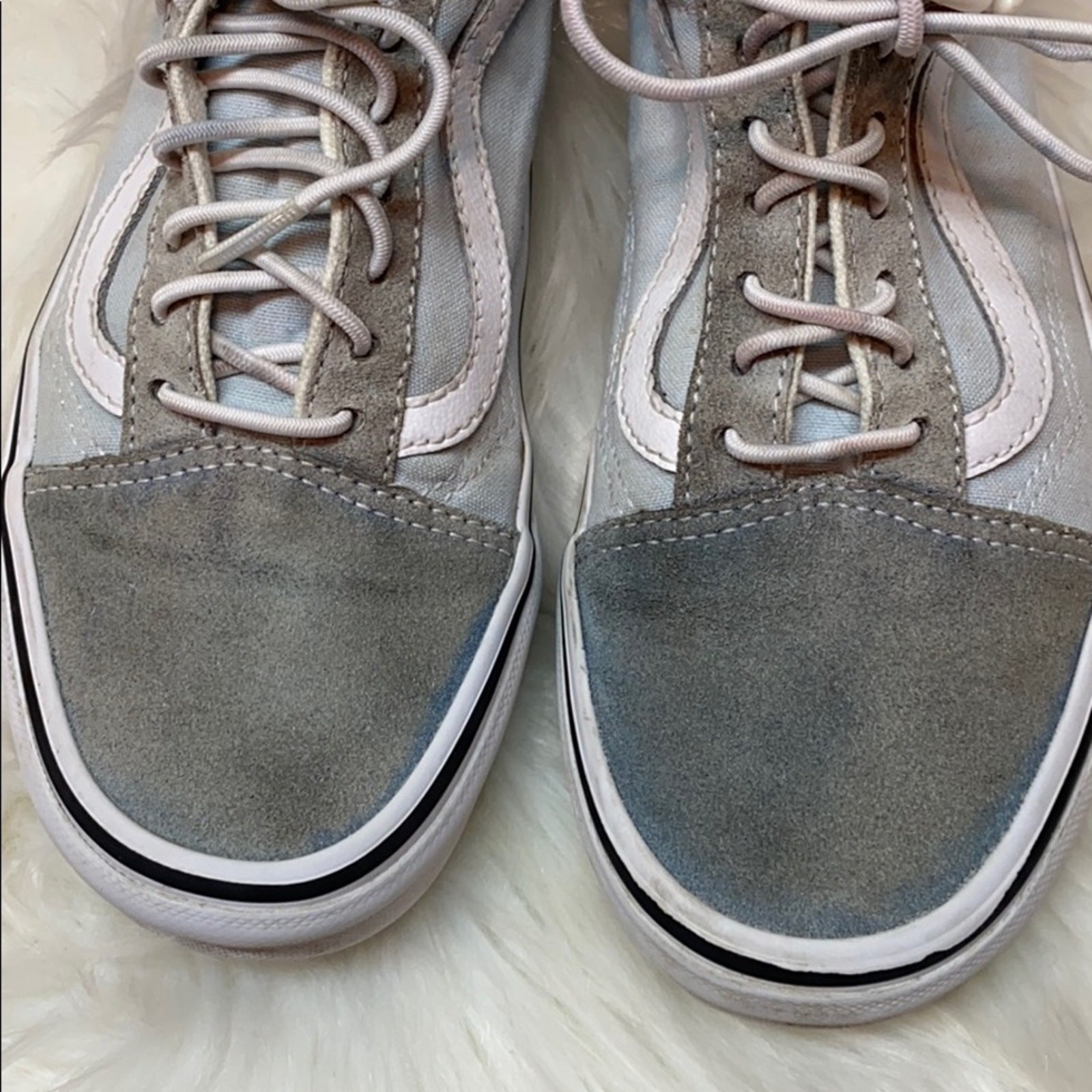 Vans Light Blue Suede Canvas Skate Shoes M5 W6.5