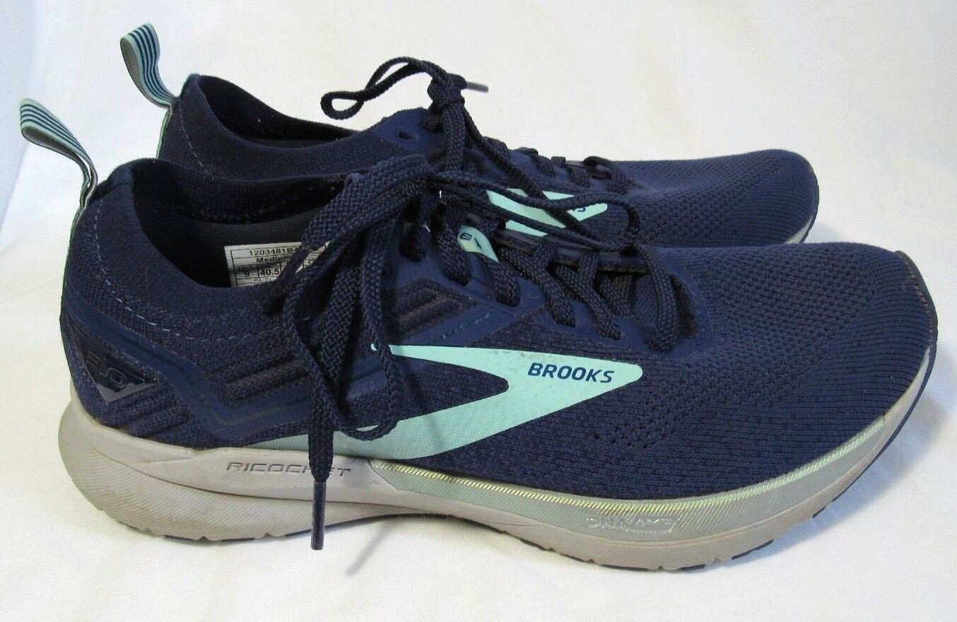 Brooks Ricochet 3 Blue DNA AMP Womens Running Sneaker Shoes Size 9B EUC
