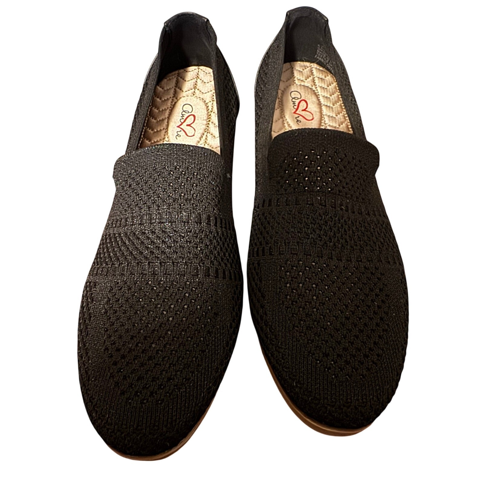 NWOB Black Amore Women’s Slip-On Mesh Loafers Breathable Cushioned Size 8.5M