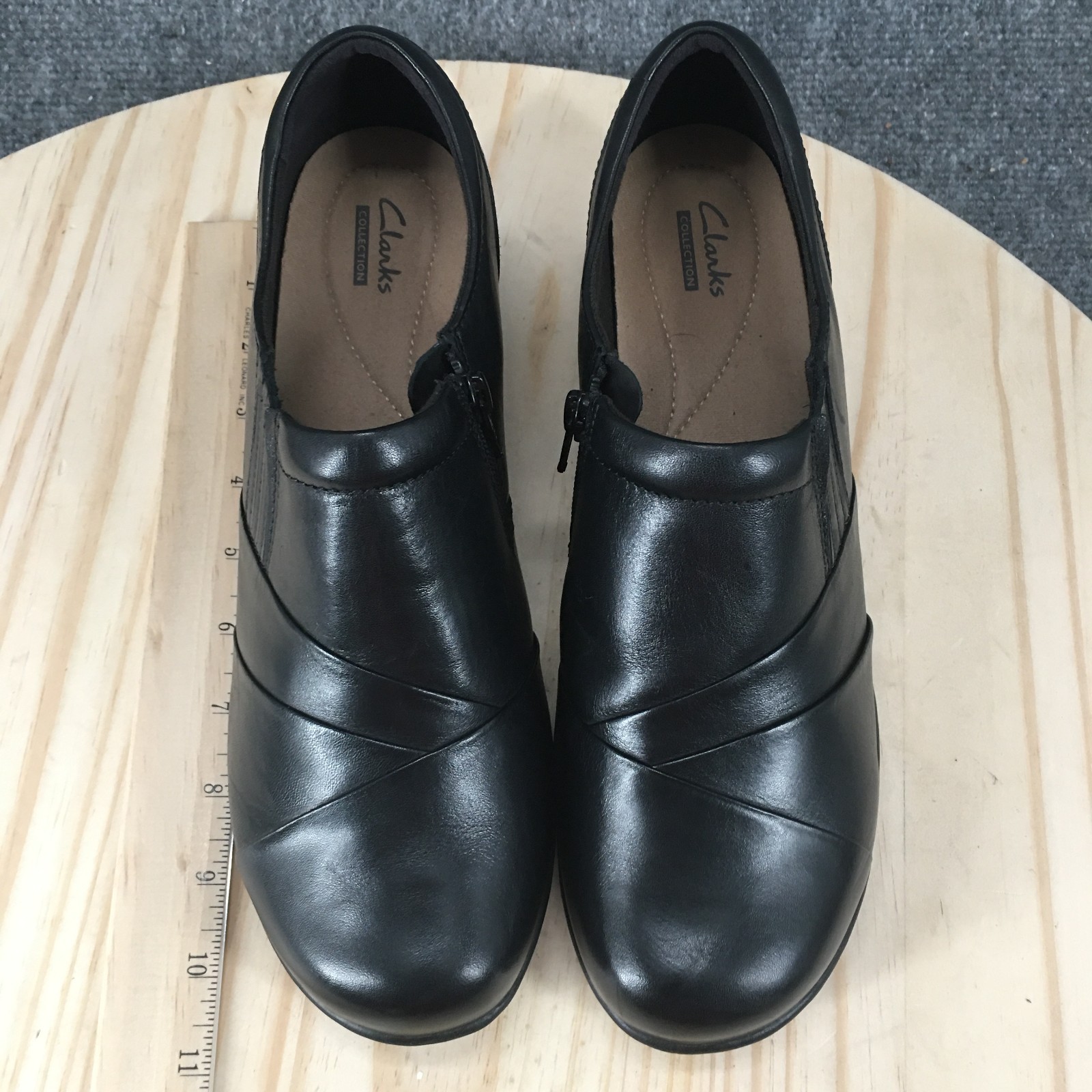 Clarks Collection Channing Essa Loafer Shoes Womens 10 W Leather Black 26108789