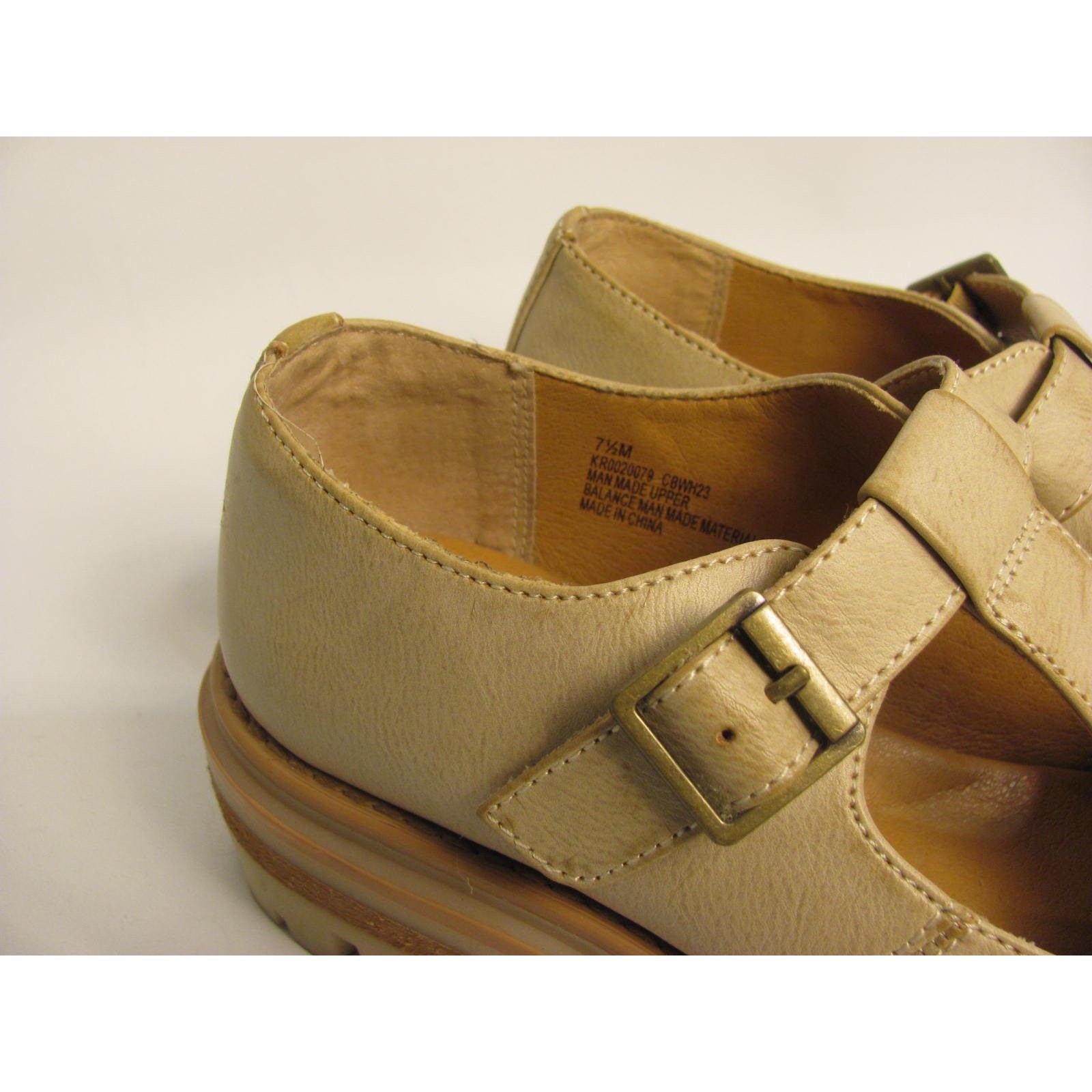 Kork-Ease Chunky Maryjane Lug-sole Tan Leather Size 7.5M