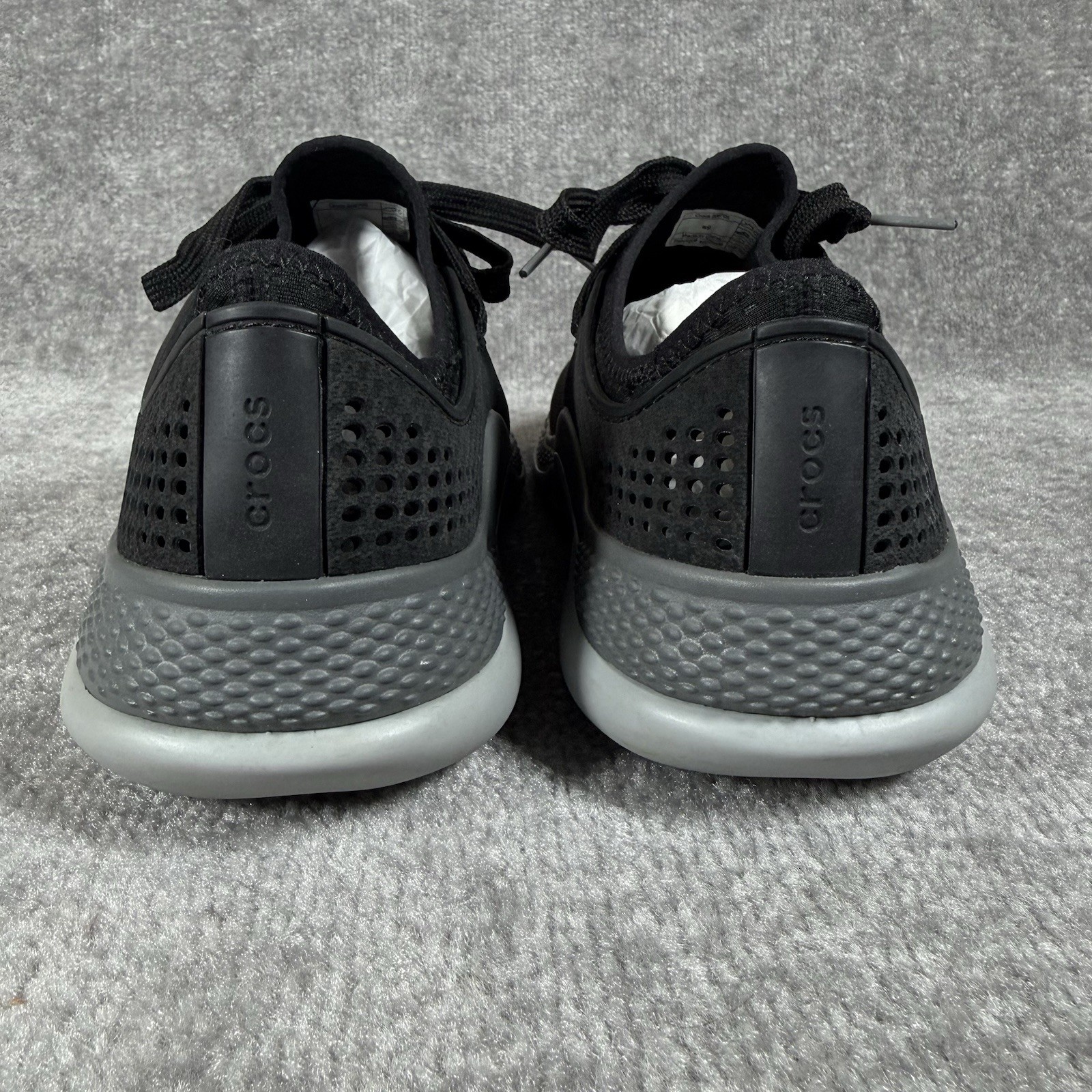 Crocs LiteRide Pacer Shoes Women’s 9 Black Lace Up Comfort Lightweight 206705