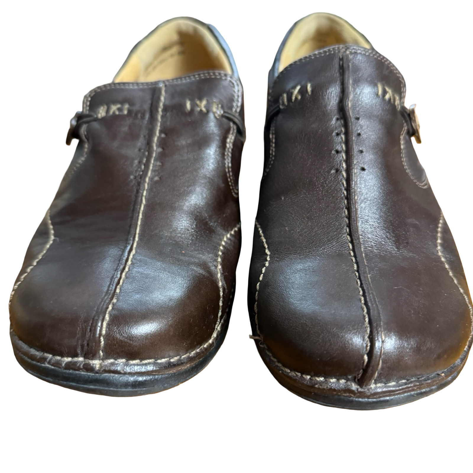 Clarks Un Loop Unstructured Dark Brown Leather Loafers Slip On Comfort Shoes 8 W