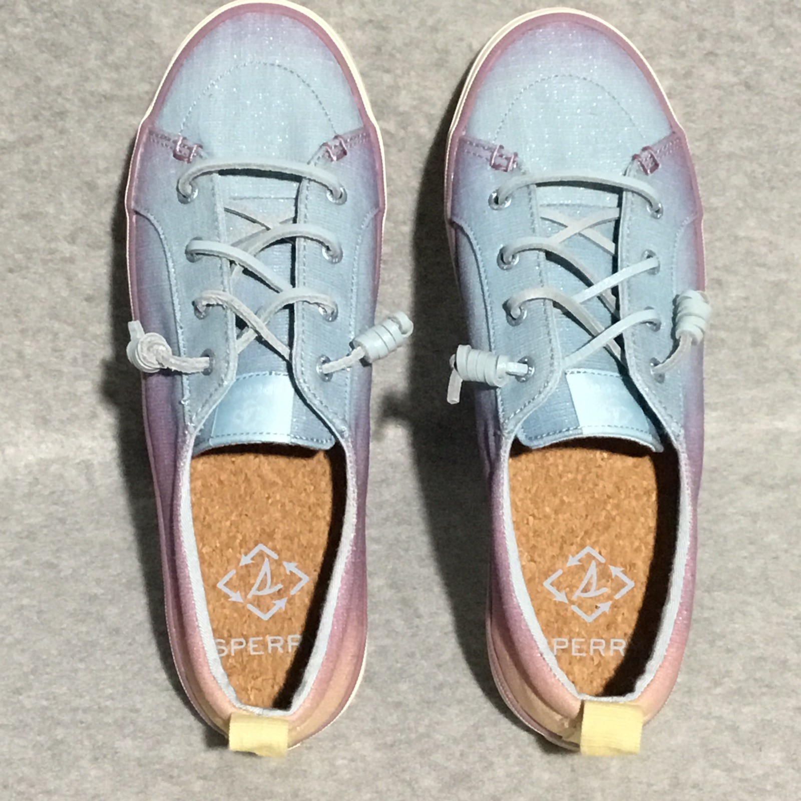 Sperry Crest Vibe Shimmer Sneakers Women’s 8.5 Blue Purple Ombré Slip On Shoes