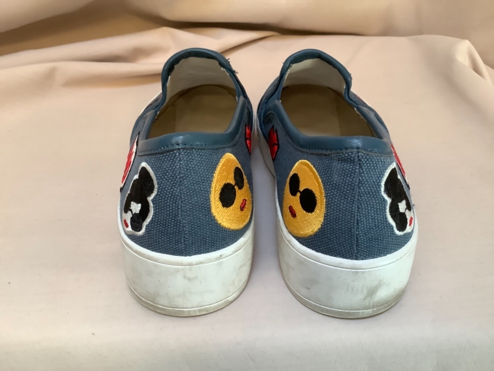ALICE OLIVIA EMOJI STACE FACE JEAN SNEAKERS PLATFORM 8.5