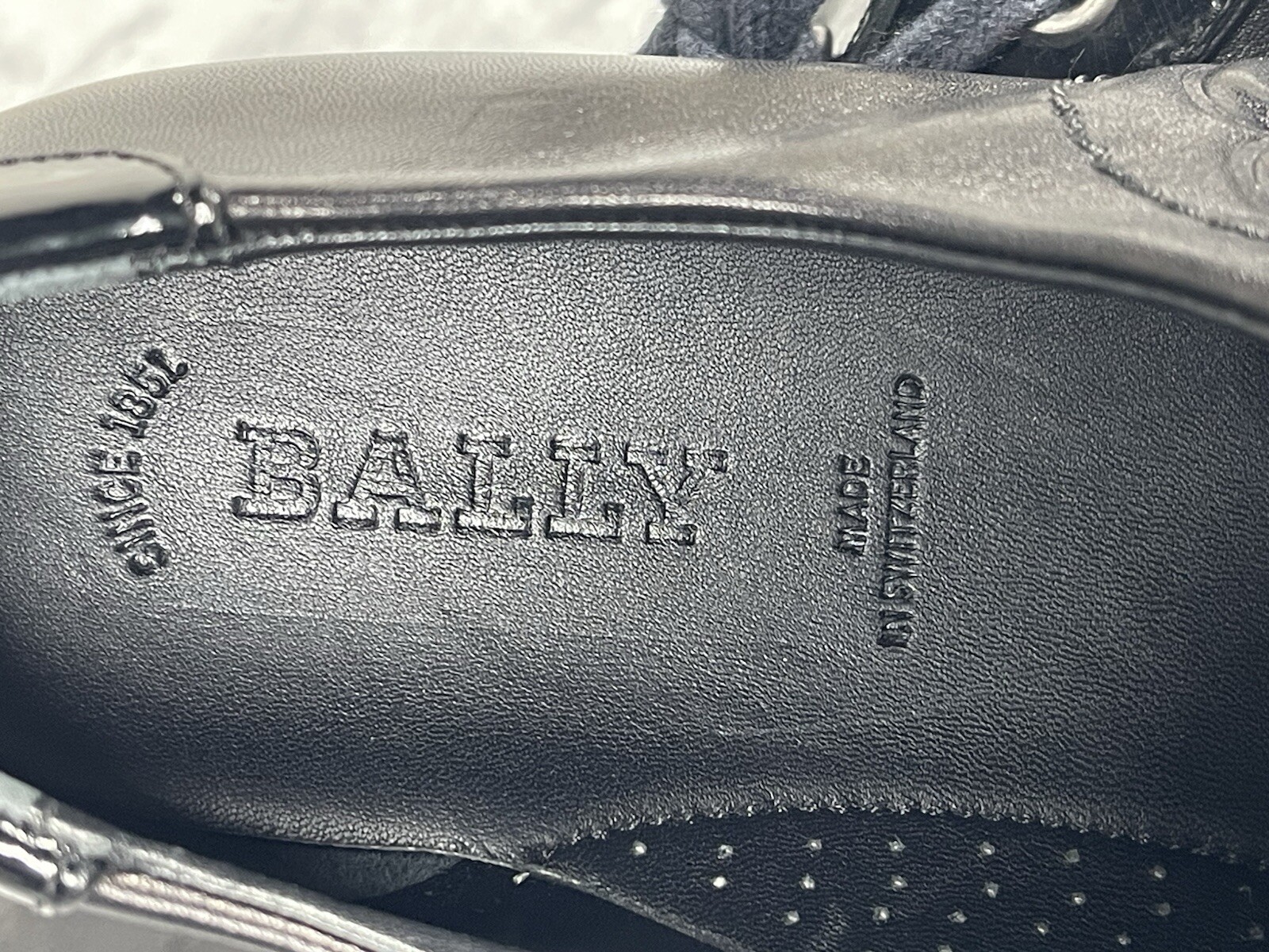 Bally Kayak Sneakers Women 38 / 7.5M Shoes Black Patent Leather Switzerland Made
