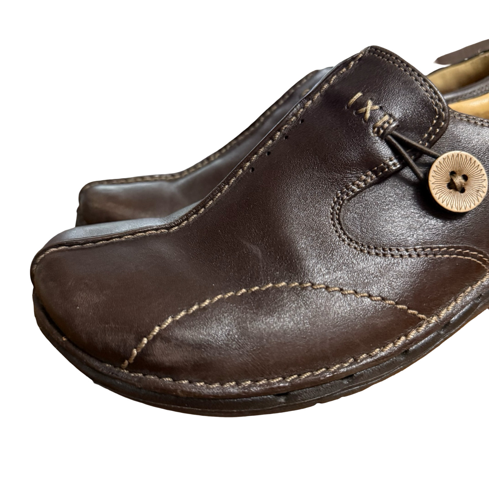 Clarks Un Loop Unstructured Dark Brown Leather Loafers Slip On Comfort Shoes 8 W