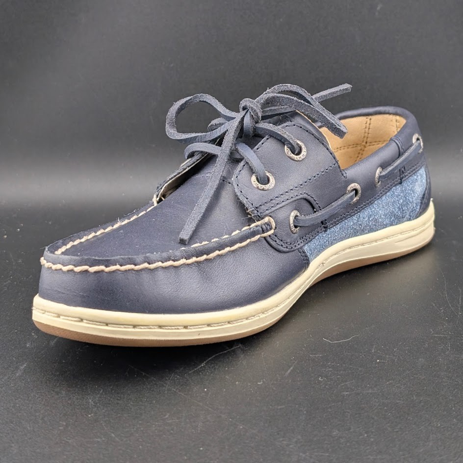 Sperry Women’s Size 5.5 / Kid’s Size 4 Koifish Navy Leather Boat Shoe NIB