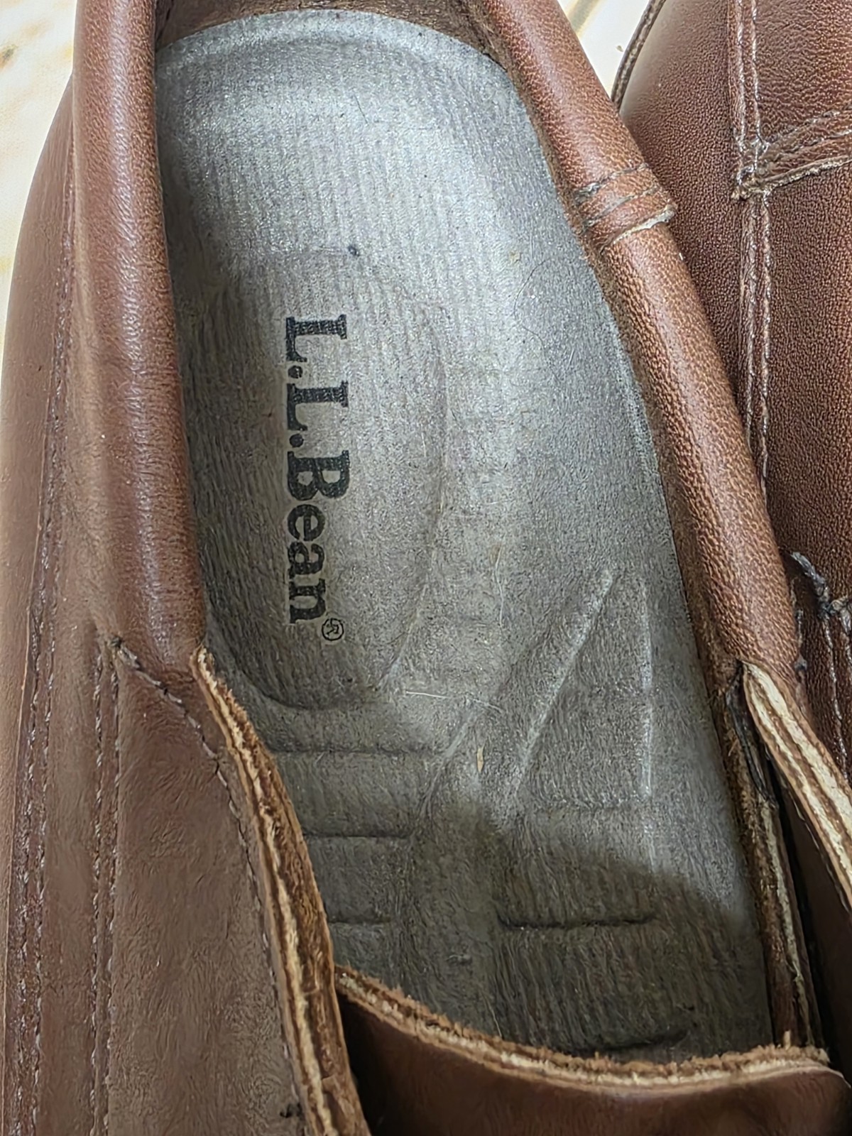 L.L. Bean Womens Blucher Moc Shoes Sz 8.5 M Brown Leather Moccasins Lace Up