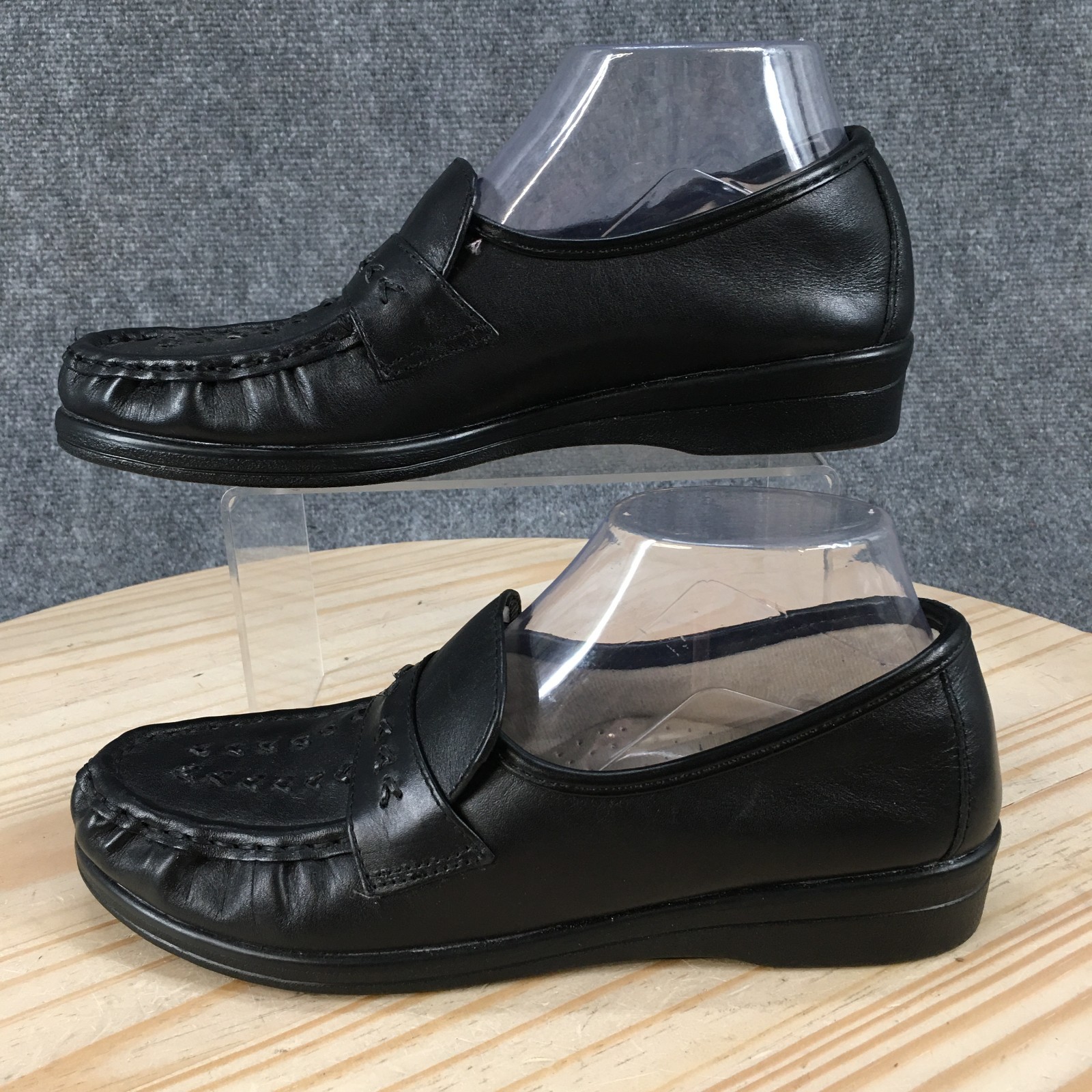 Softspots Venus Lite Shoes Womens 8.5 Narrow Loafer Slip On Casual Leather Black