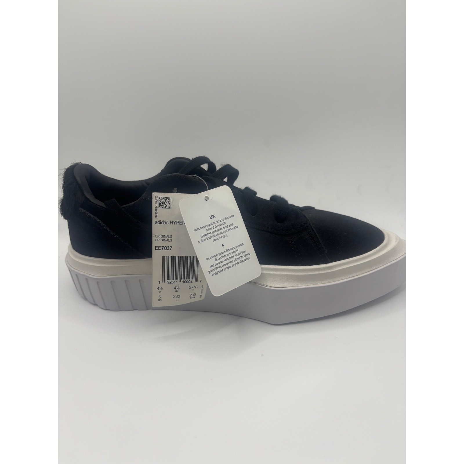 Adidas Sleek Super Platform Sneakers Core Black EE7037 Suede Pony Hair 6