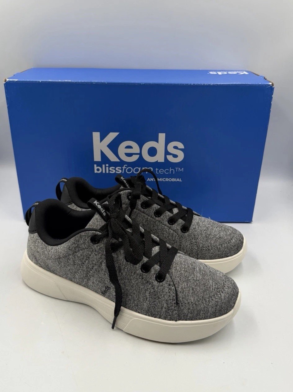 Keds BlissWalk Jersey Lace Up Sneakers Gray Heather Women’s 5.5 Comfort NIB