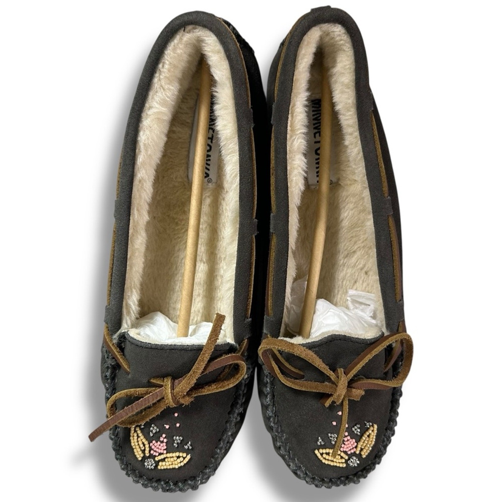 Free People Minnetonka Beaded Leather Ayashe Moccasins 10 NWT Western Bohemian