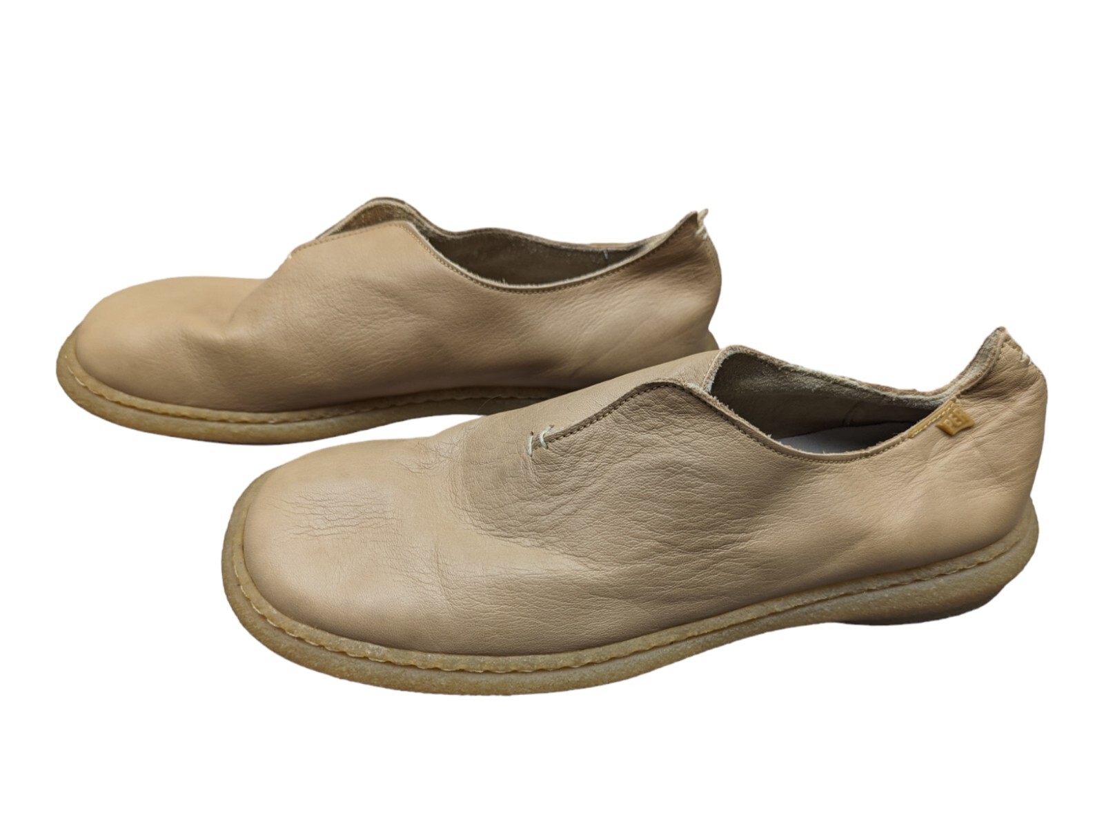 100% Camper Women Comfort Shoes Leather Tan/Nude Slip On Size 9