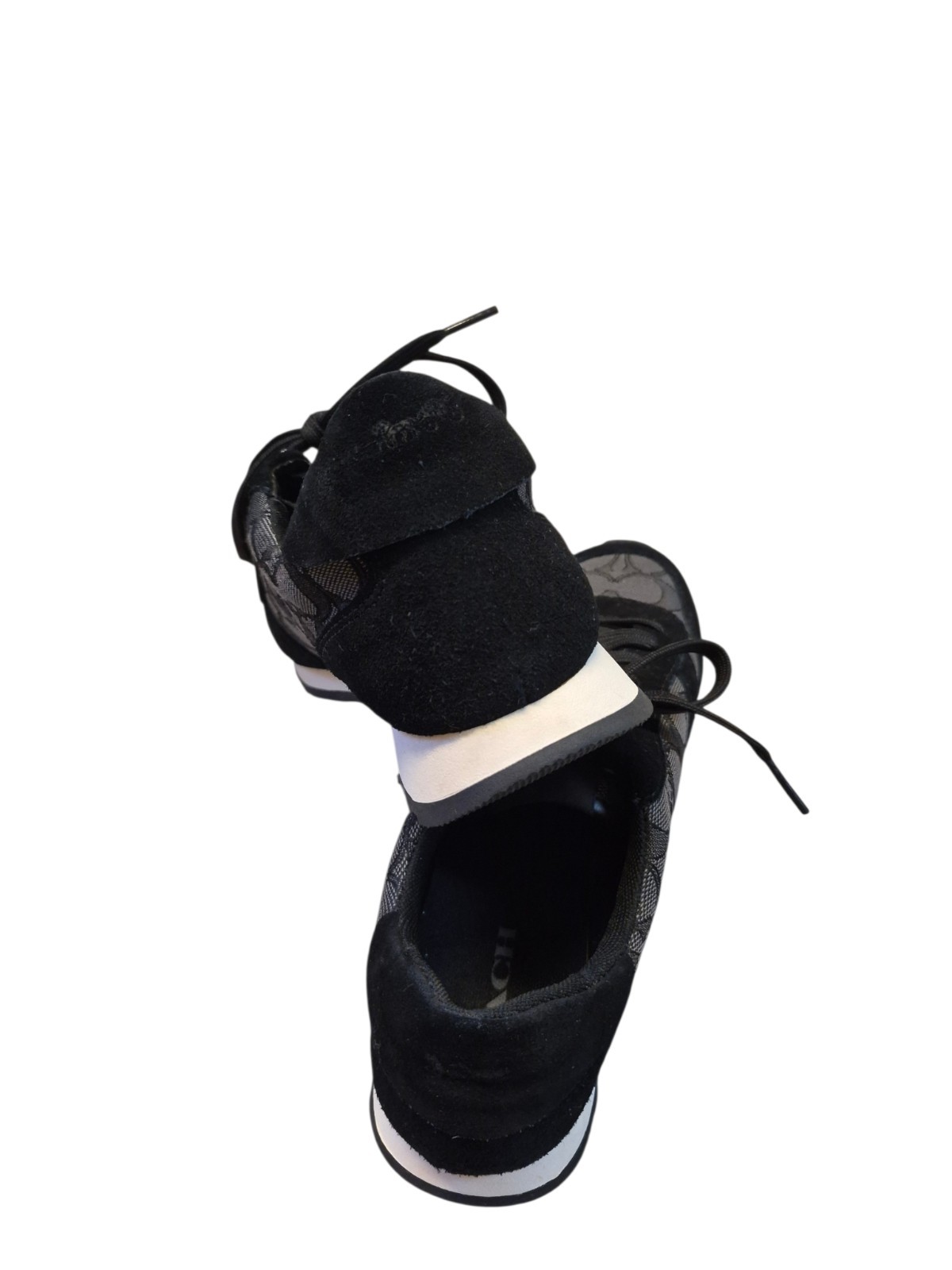 COACH Mason Signature Black Suede White Sneakers Womens 9