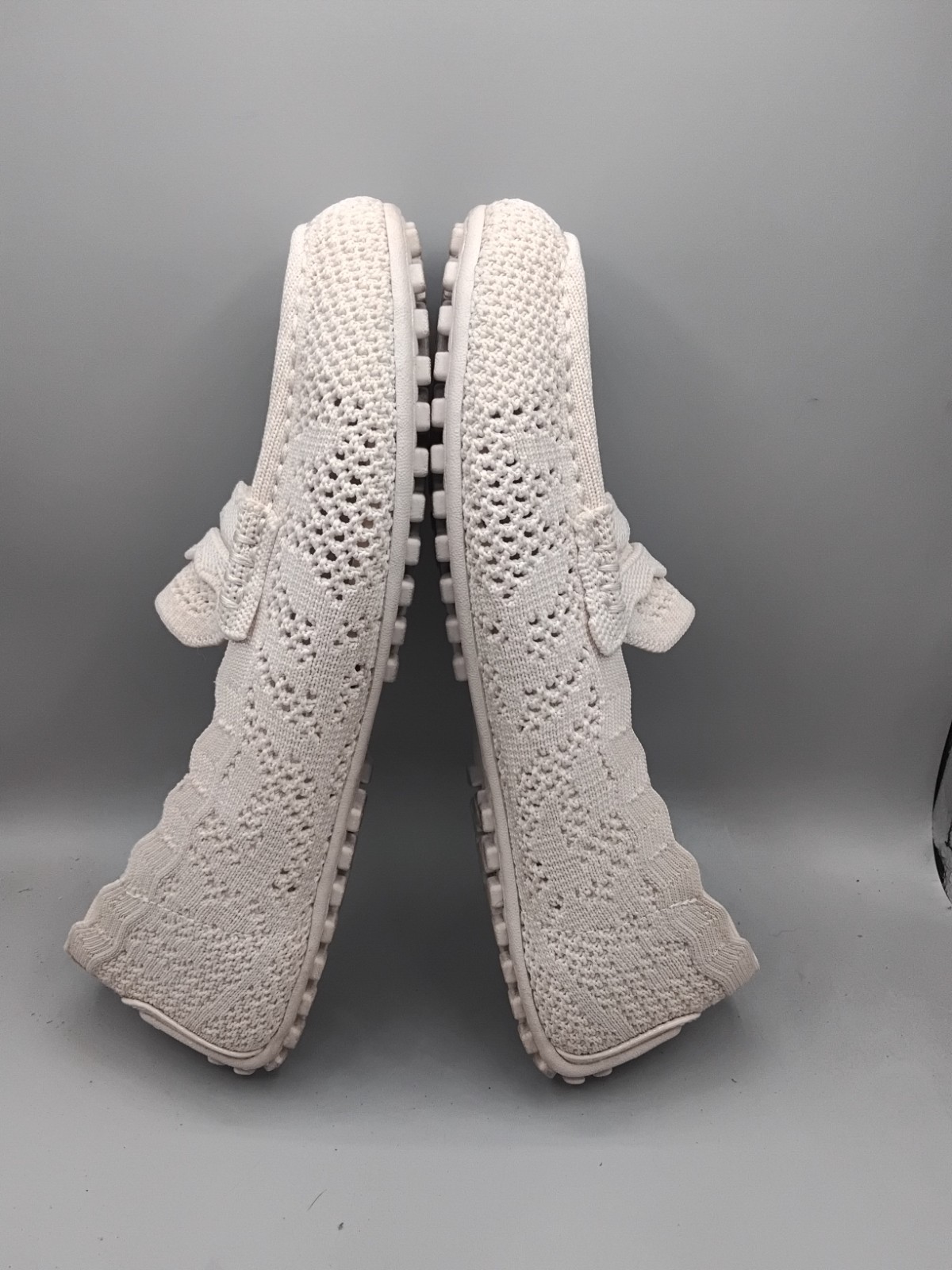 Skechers Cleo Driver Recycled Vegan Knit Crochet Loafers 6M Natural A162