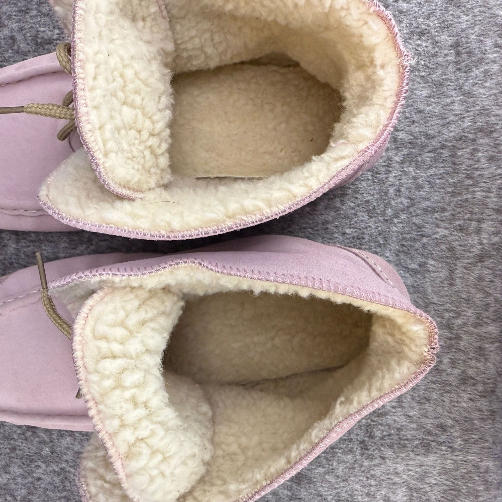 ✅Womens 11 Dije California Lace-Up Moccasin Faux Sherling Casual Comfort Slipper