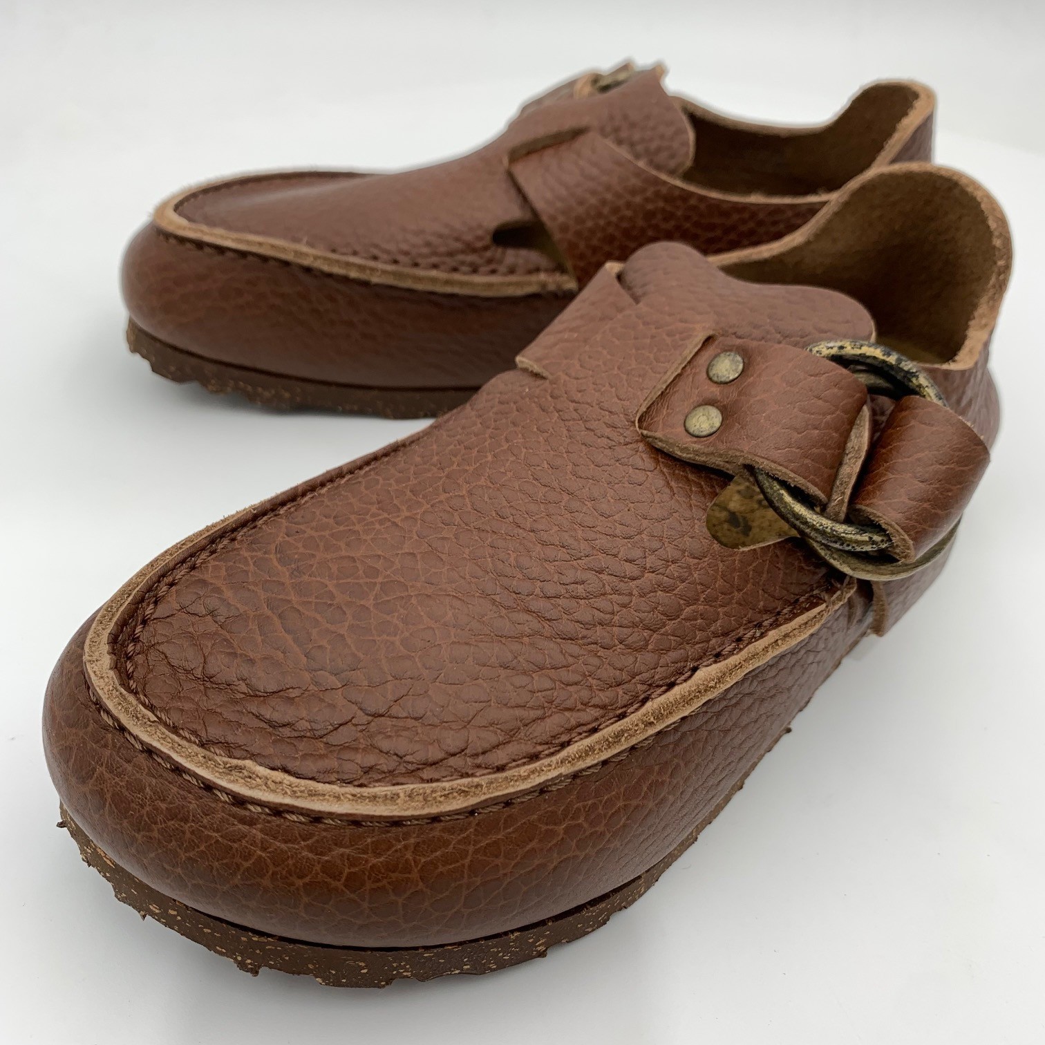 Birkenstock New w/ Box Filson London Moccasin Roast Natural Leather Regular