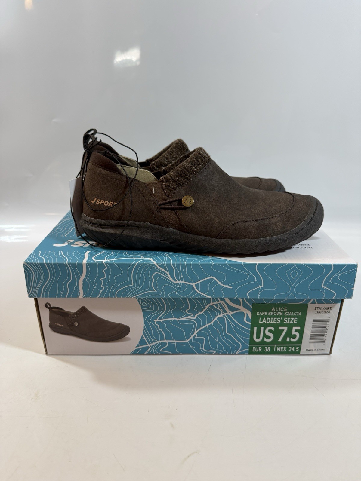 Jsport Jambu Women’s Alice Slip-On Shoes, Size 7.5M Brown Faux Leather