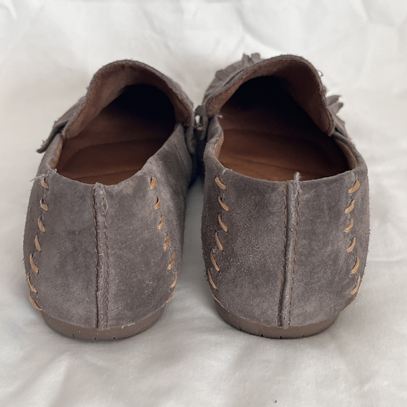 Born Handcrafted Leather Size 7 Women’s Grey Brown Slip On Casual Comfort Mexico