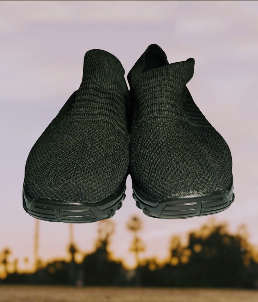 SLOW MAN BRAND Women’s Size 9.5 Walking Shoes AIR CUSHION Mesh Black Sneakers