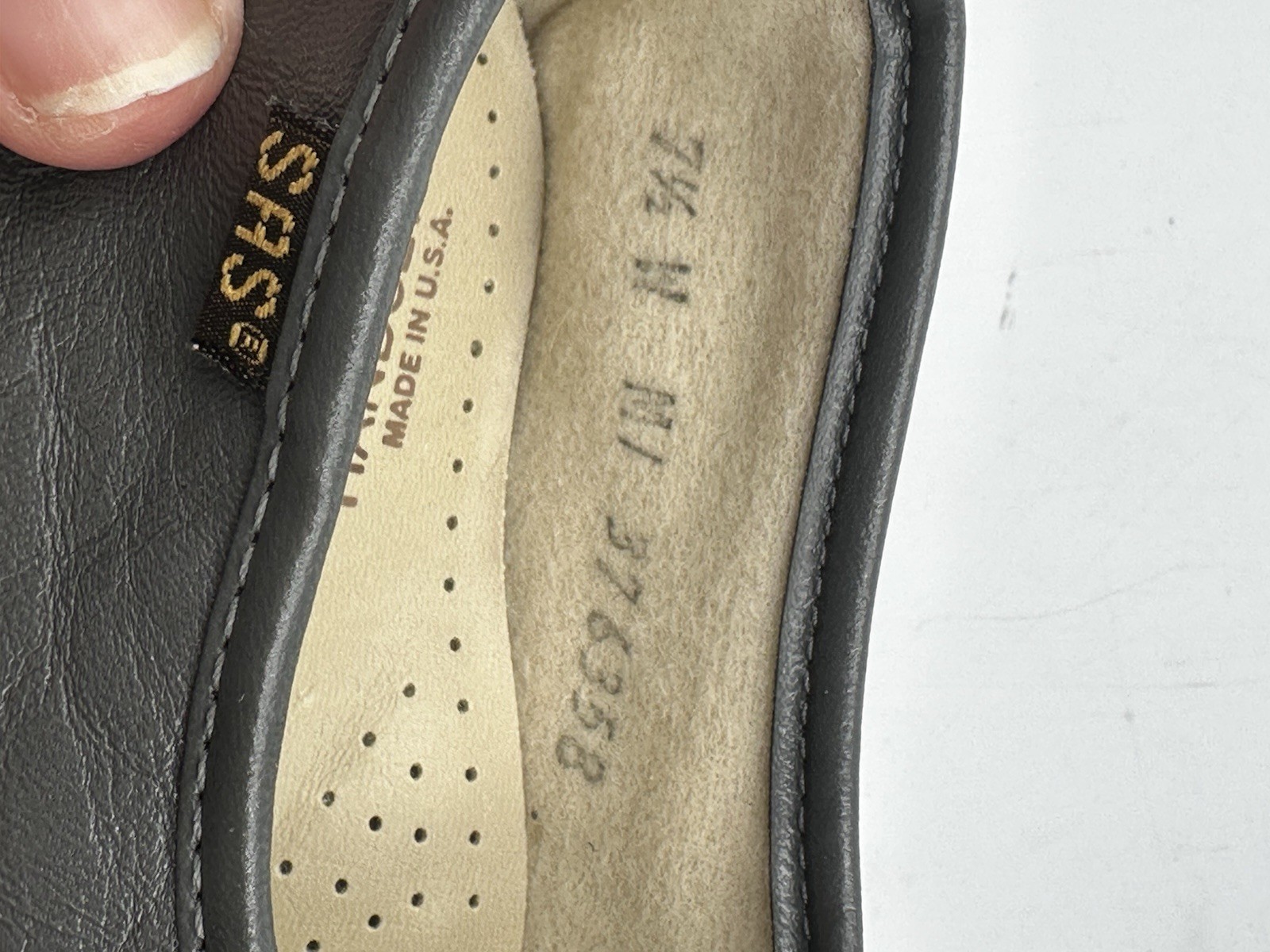 SAS Siesta Women’s Hand-sewn Leather Loafers, Size 7.5W (Wide) Gray Moccasin New