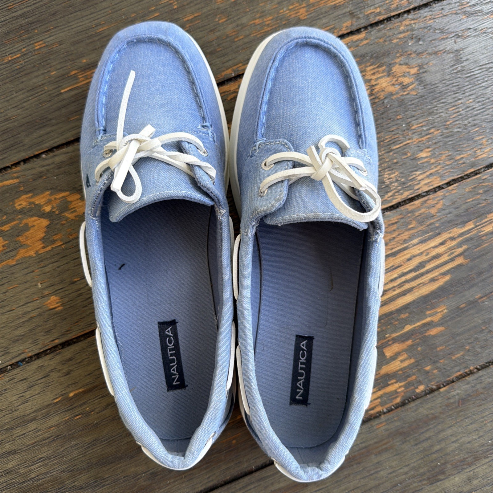 Nautica Womens Datepalm Casual Boat Shoes Slip On Cushioned Insole Sz. 7.5