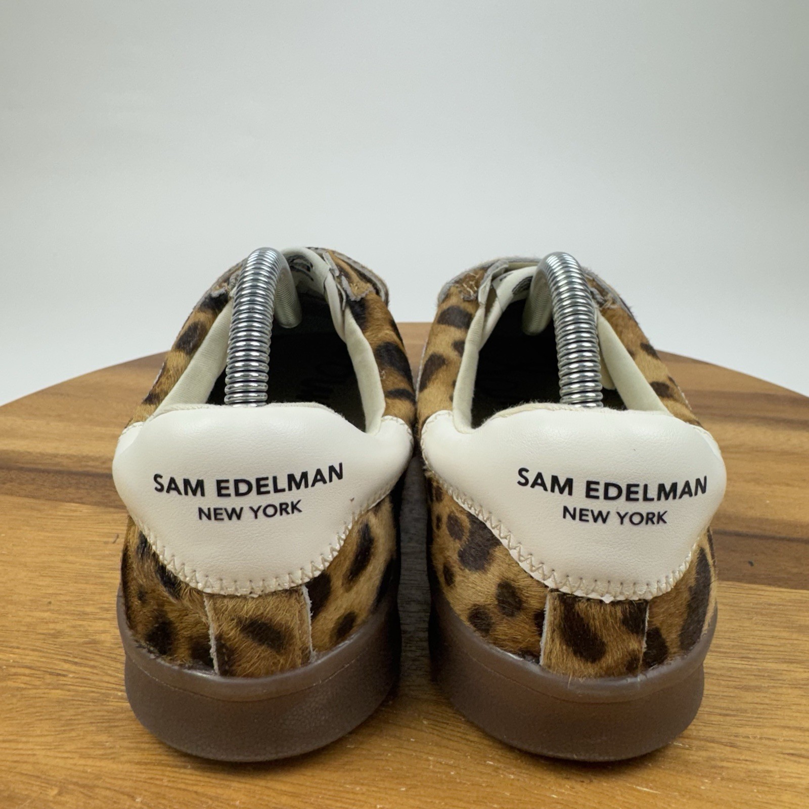 Womens Sam Edelman Talia Tan Faux Fur Spotted Casual Sneakers Shoes Size 8.5 M