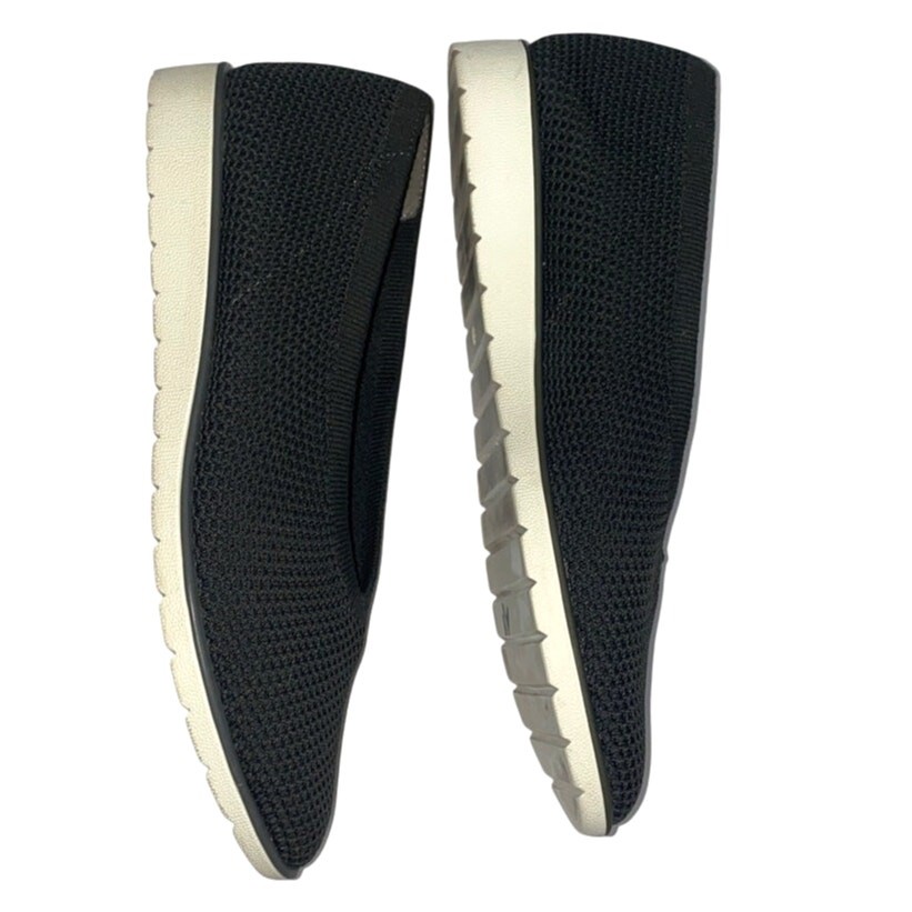 Eileen Fisher Heaven Shoes Women Sz 9.5 Charcoal Gray Knit Comfort Wedge Loafers