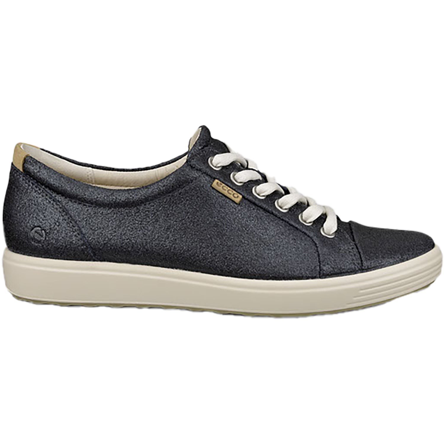 ECCO Soft 7 Lace Sneakers Silver Heavy EU 36 Textured Leather Women’s 5 – 5.5 US