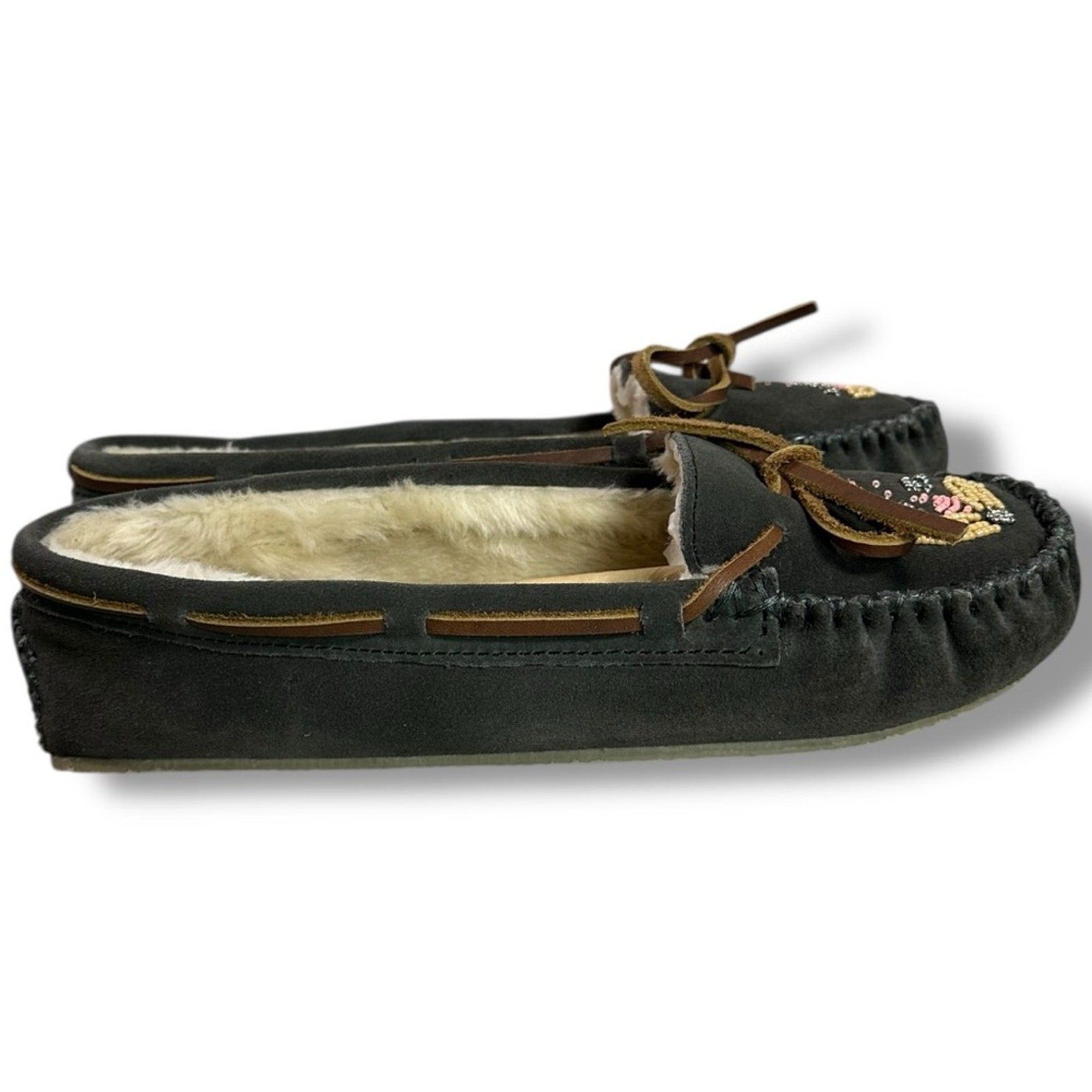 Free People Minnetonka Beaded Leather Ayashe Moccasins 10 NWT Western Bohemian
