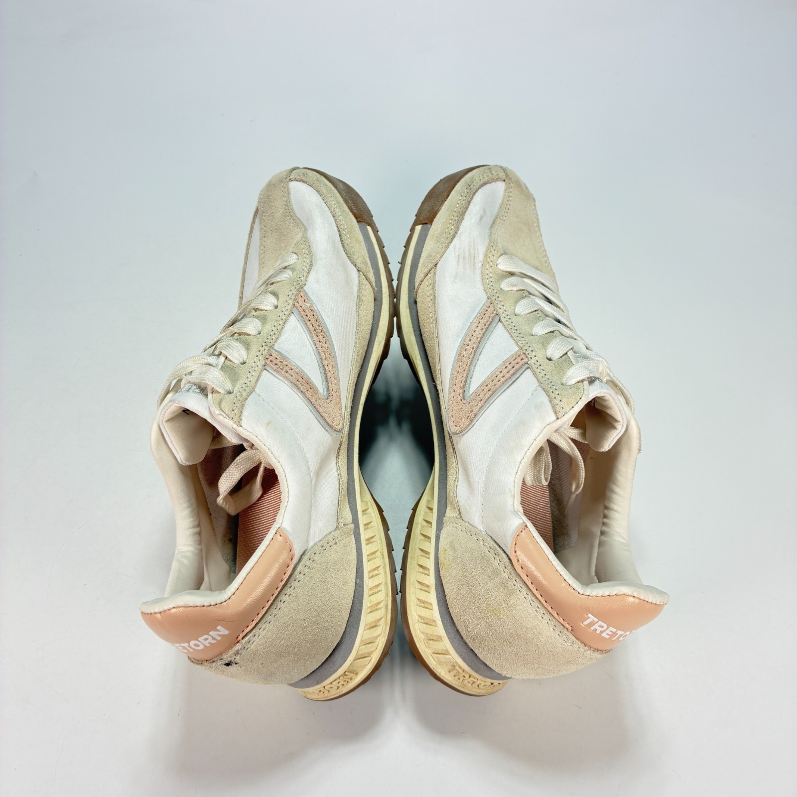 Tretorn Hailey White Beige Leather Jogger Sneakers 1880382 Women’s Size 7.5M