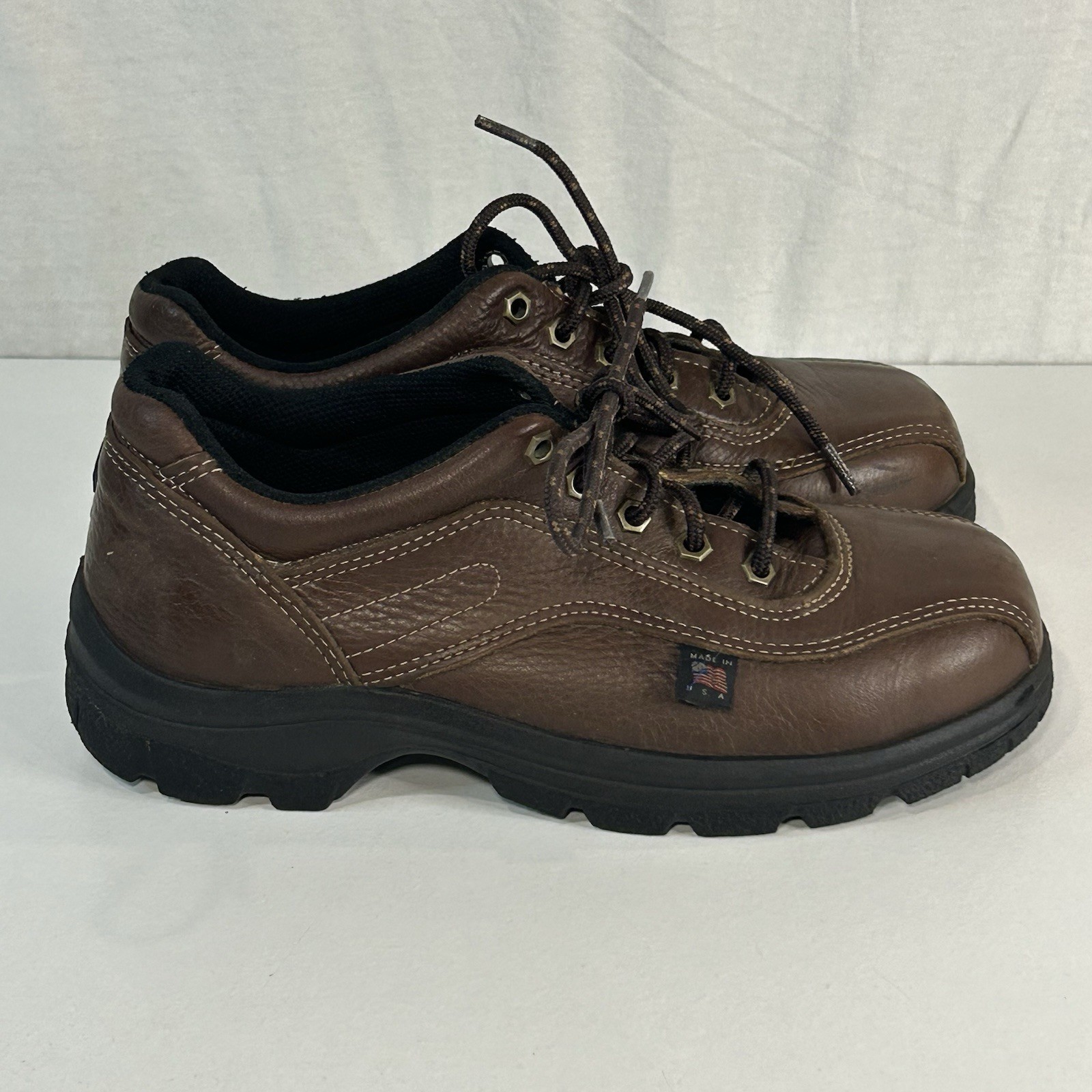 Thorogood Women’s Oxford Double Track Safety Toe Work Boot 504-4406 Size 9 Brown