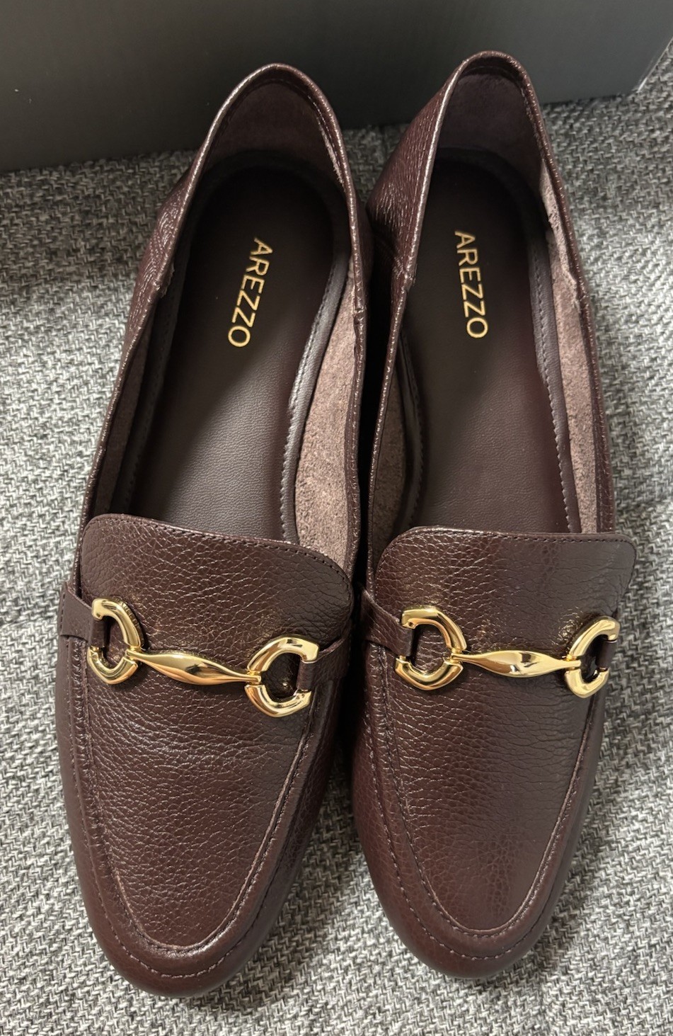 AREZZO EMMA SLIP-ON LOAFERS Women’s SIZE : 8B , Color: Grape Brown