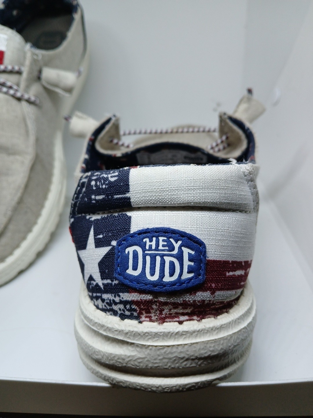 Hey Dude Wendy Texas Flag Texan Lone Star Size 8 Women’s Slip-On Off-White Shoes