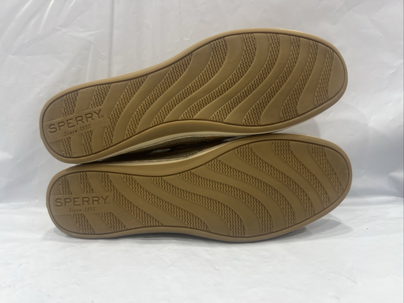 Sperry Koifish Women’s 9.5 Linen Oat Lace Up Moc Toe Casual Boat Shoe EBS2375