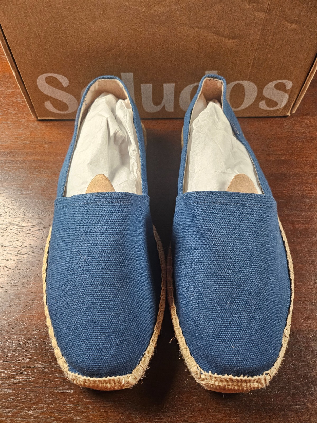 Soludos Women Sz 10 Espadrilles Sandal Navy Canvas Platform Slip On New in box
